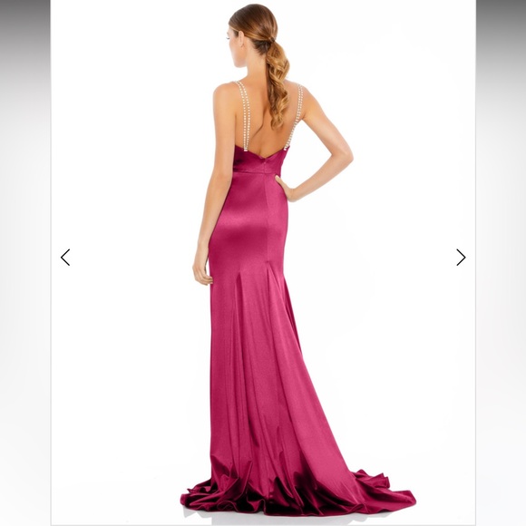 Ieena x Mac Duggal Pink Satin Evening Gown - Picture 8 of 8